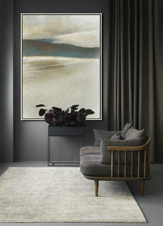 Oversized Canvas Art On Canvas,Oversized Abstract Landscape Painting,Hand Painted Acrylic Painting,Yellow,White,Black.etc